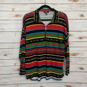Chaps Southwestern Aztec 1/4 Zip Pullover …